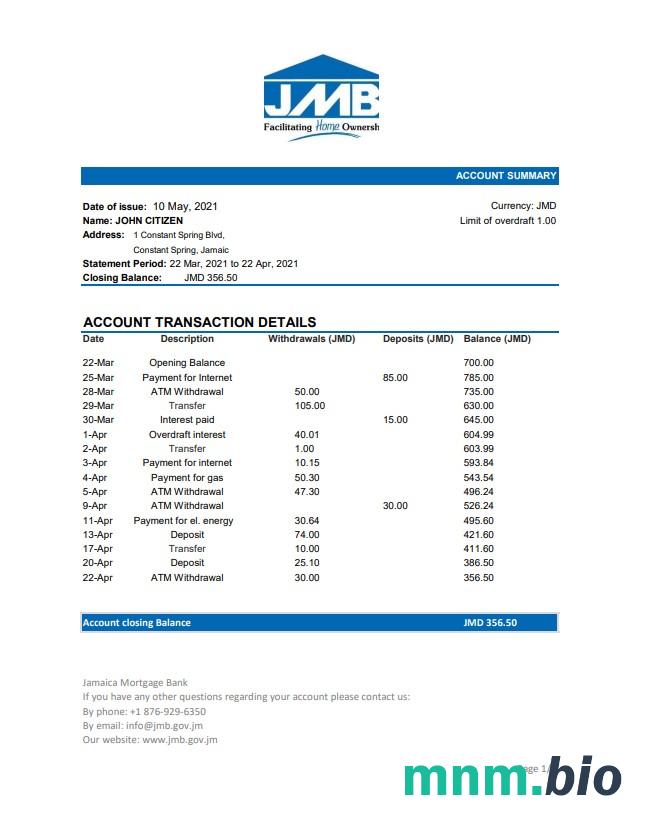 Italy UniCredit wzór wyciągu bankowego w formacie Word i PDF